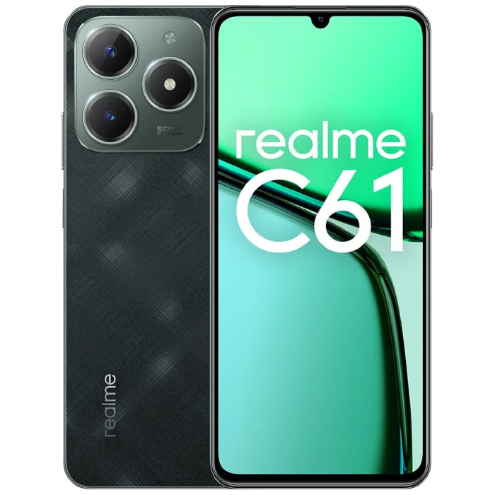 موبايل Mobile Realme C61, 8GB RAM, 256GB, Dark Green, Dual SIM