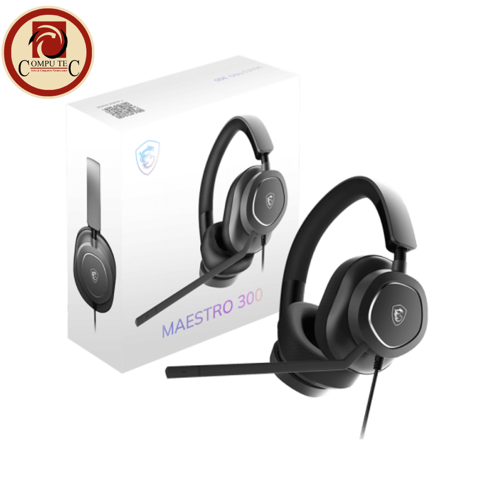 سماعة هيدست MSI MAESTRO 300 Headset Hi-Res 40mm Drivers Detachable Mic