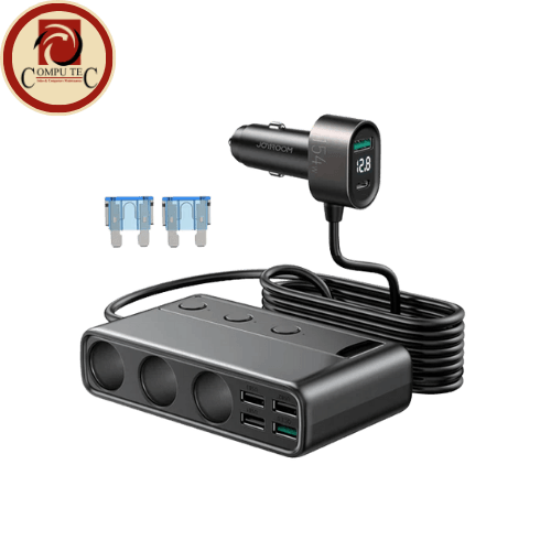 شاحن Joyroom JR-Cl06 154W Car Charger Adapter – 4-Port Fast Charging, USB-C PD 100W, Cigarette Lighter Socket