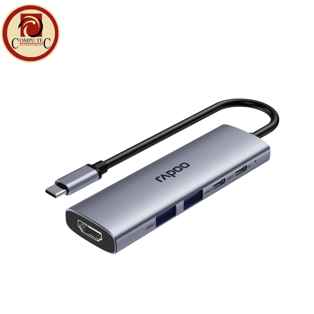 هَب Rapoo XD51 USB-C Hub 5-in-1 4K@60Hz HDMI 100W PD Charging