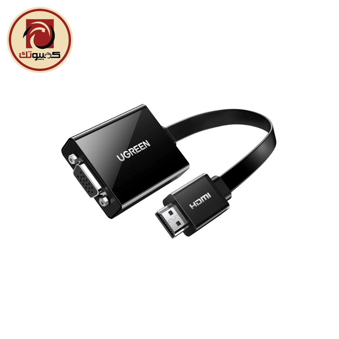 سماعة UGREEN MM103 HDMI to VGA Adapter with Audio – Full HD 1080P Active Converter, Black