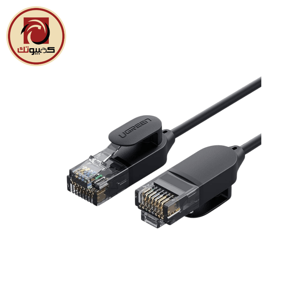 جهاز شبكة UGREEN NW122 (70654) CAT6A UTP Ethernet Cable – 5M Ultra Slim 10Gbps RJ45 LAN Cable, Black