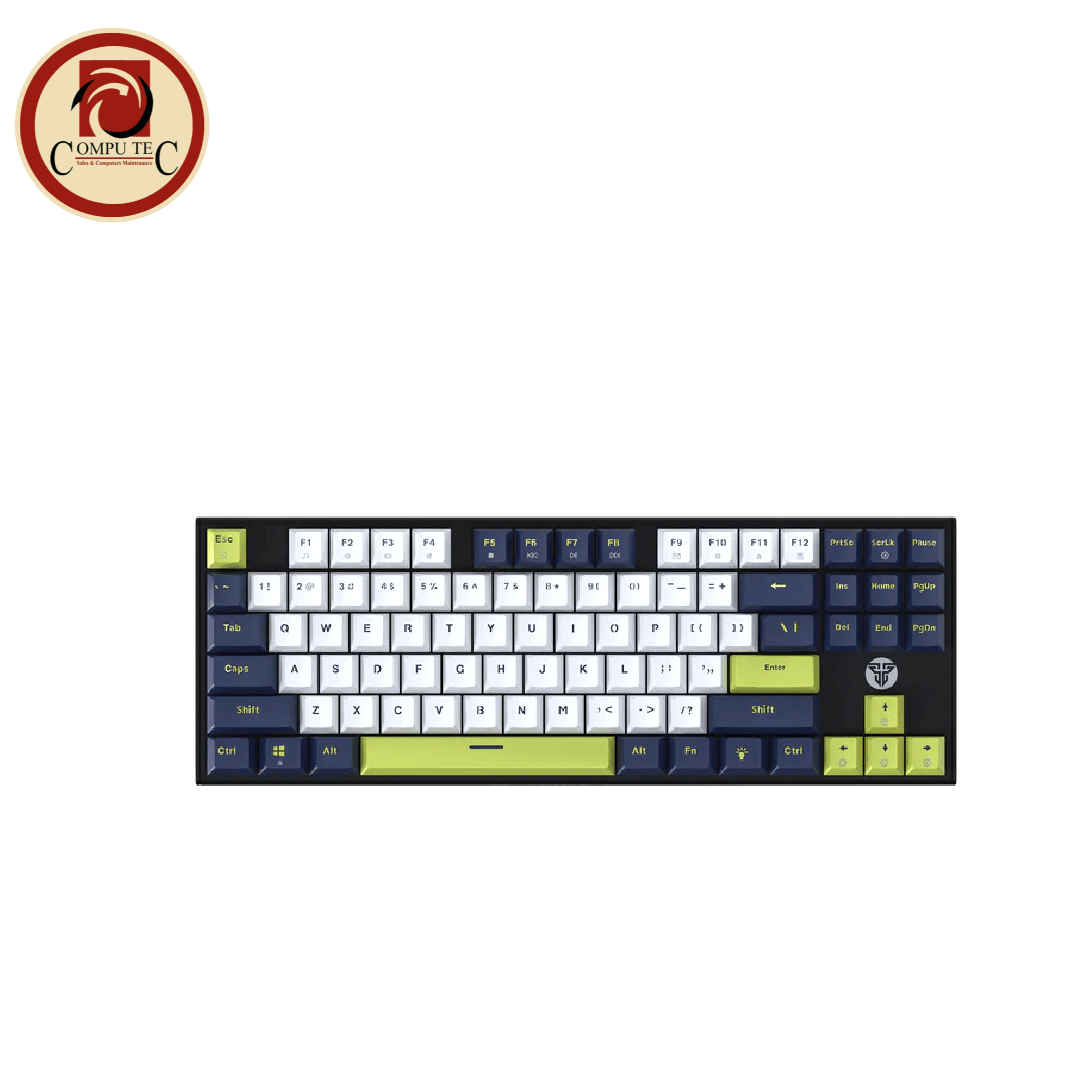كيبورد Fantech ATOM87S MK877S Mechanical Keyboard Red Switch – White