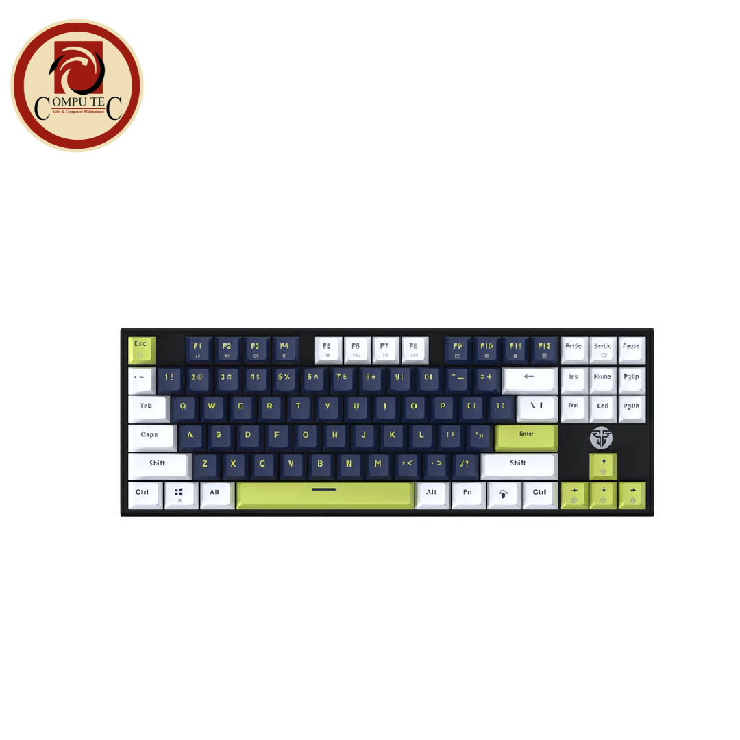 كيبورد Fantech ATOM87S MK877S Mechanical Keyboard Blue Switch – White