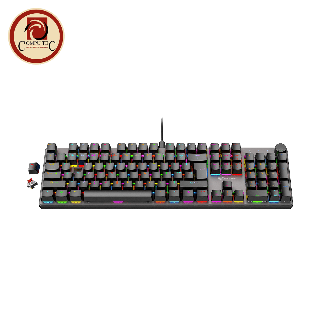 كيبورد Meetion MK009 Pro RGB Mechanical Gaming Keyboard – Red Switch, Full-Size