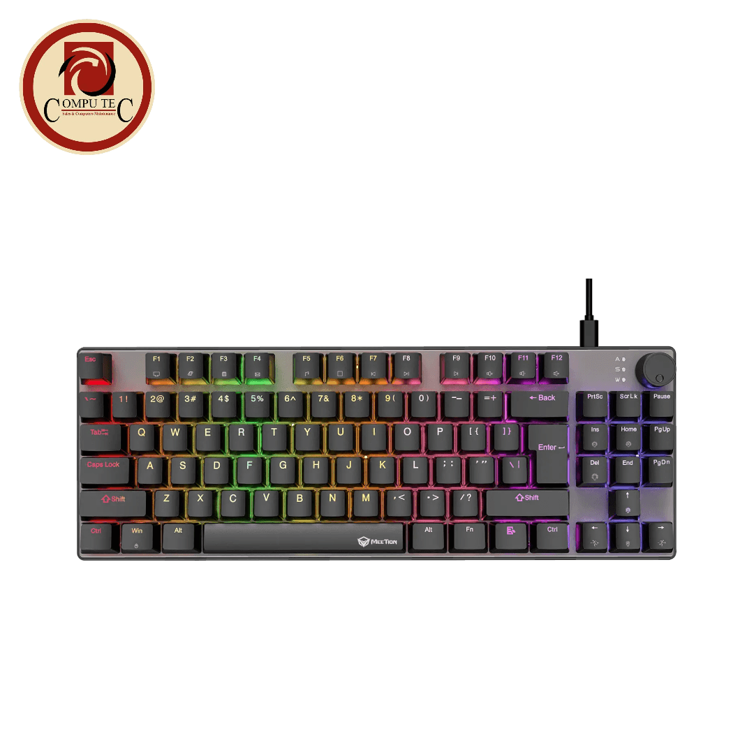 كيبورد Meetion MK008 Pro RGB Mechanical Gaming Keyboard – Red Switch, 80% TKL Layout