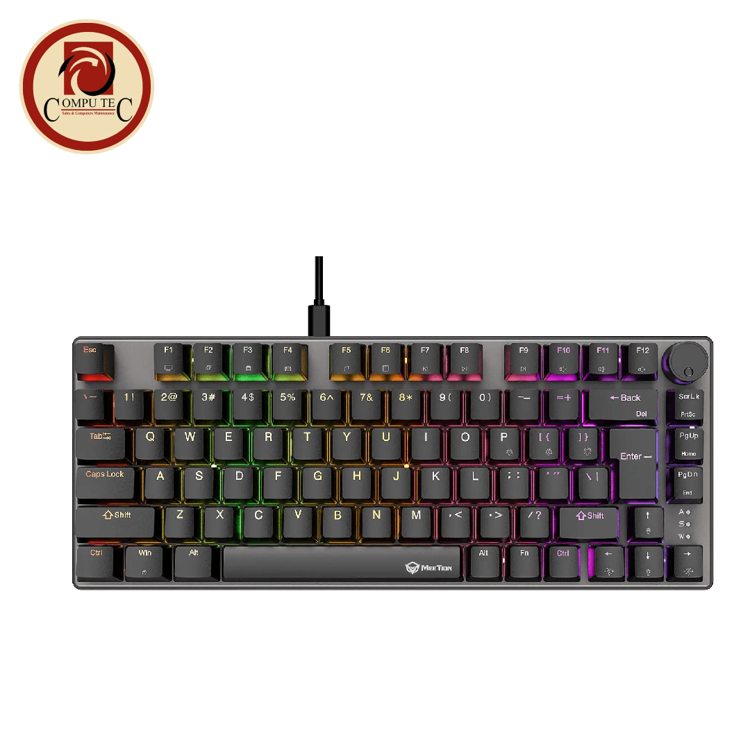 كيبورد Meetion MK006 Pro RGB Mechanical Gaming Keyboard – Red Switch, 75% Layout