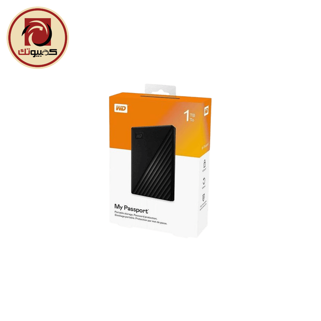 فلاش ميموري WD My Passport 1TB Portable External Hard Drive – USB 3.2 Gen 1 Backup Storage, Black