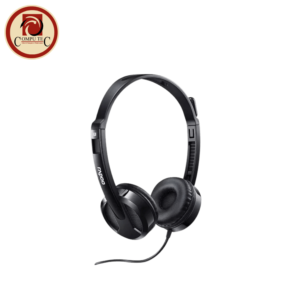 سماعة هيدست Rapoo H120 USB Wired Stereo Headset with Mic Plug-and-Play Noise Reduction for Calls, Music, Gaming