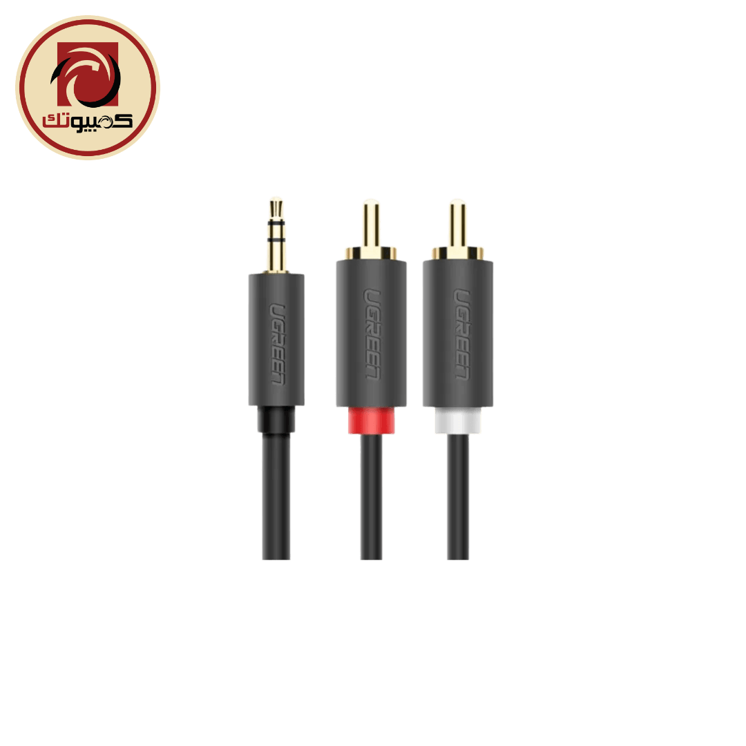 سماعة UGREEN AV102 (10512) 3.5mm Male to 2 RCA Male Audio Cable – 3M Hi-Fi Stereo AUX to RCA Cable, Gray