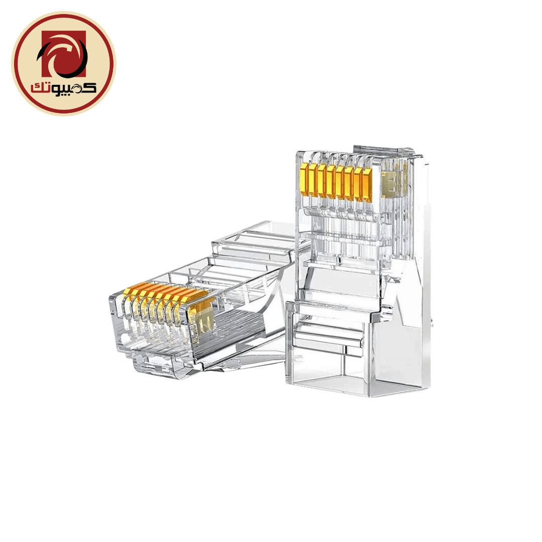 جهاز شبكة UGREEN CAT6 UTP RJ45 Modular Plugs – 100-Pack NW120 (60558) Unshielded 8P8C Ethernet Connectors, Transparent