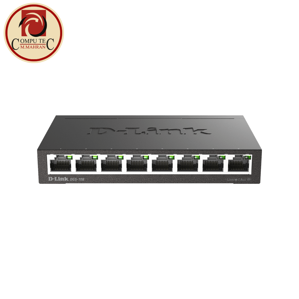 سويتش D-Link DGS-108 8 Port Gigabit Switch Unmanaged Metal Housing Plug and Play