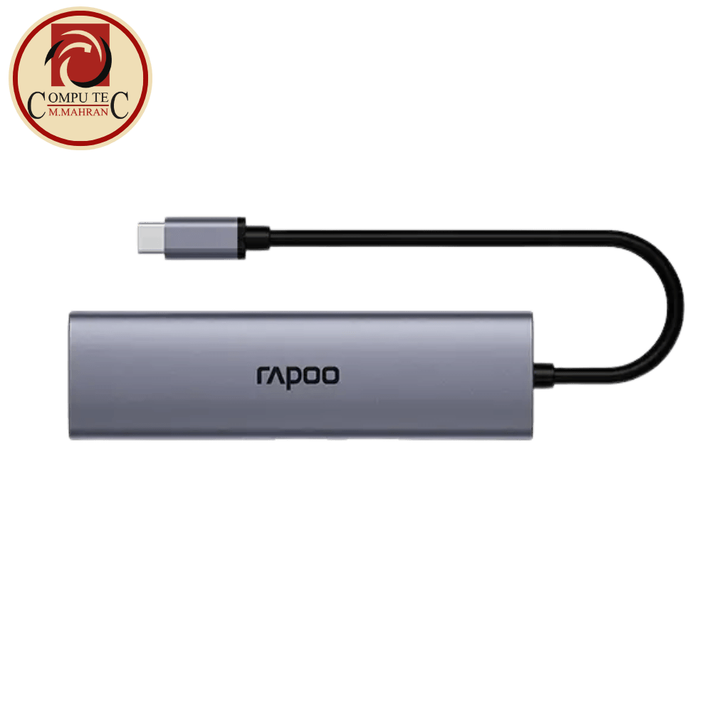 محول Rapoo XD61 6-in-1 USB-C Docking Station | 4K@60Hz HDMI & 100W PD Adapter