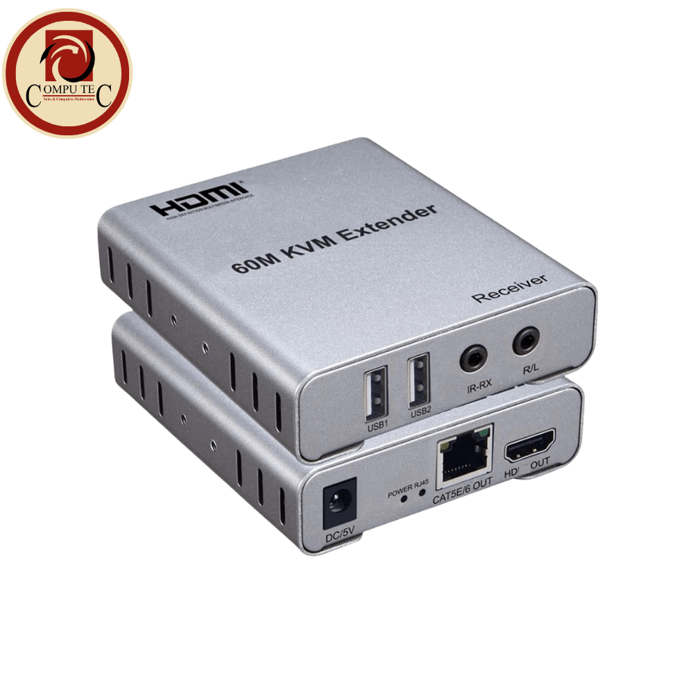 كابل HDMI Extender 60M Over Single CAT6 Cable Full HD 1080p Transmission IR Control Support