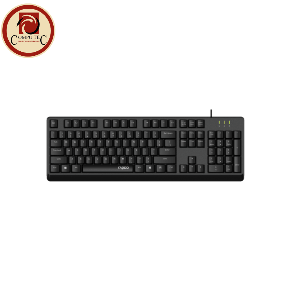 كيبورد Rapoo NK1900 Wired Keyboard – Full-Size, Spill-Resistant, Multimedia Keyboard