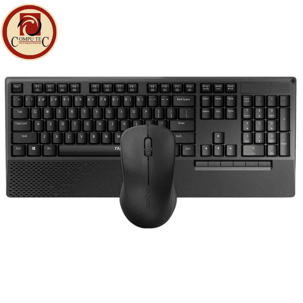 ماوس Rapoo X1960 Wireless Desktop Set – Reliable 2.4 GHz Keyboard and 1000 DPI Optical Mouse Combo.