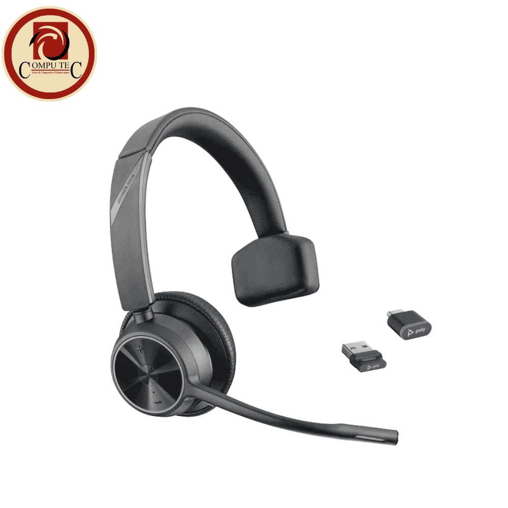 سماعة هيدست POLY Voyager 4310 UC Wireless Bluetooth Headset with Charging Stand