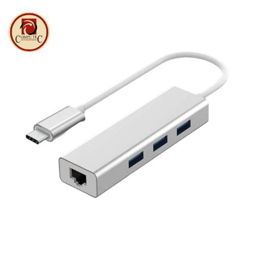 محول rts USB-C to 3-Port + RJ45 Adapter (Silver) Specifications