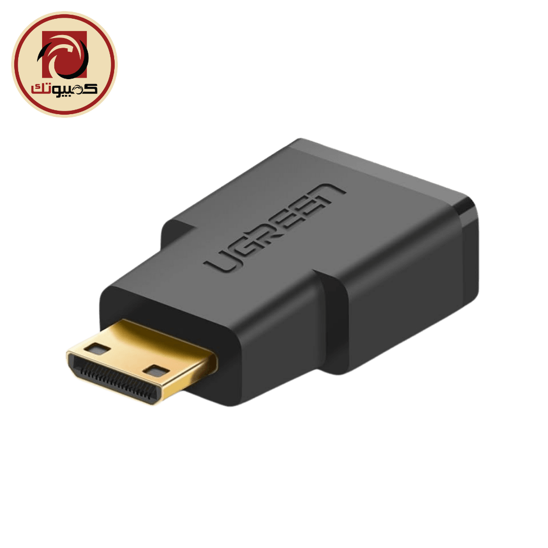 محول UGREEN Mini HDMI Male to HDMI Female Adapter 20101 – 4K Video Converter, Black