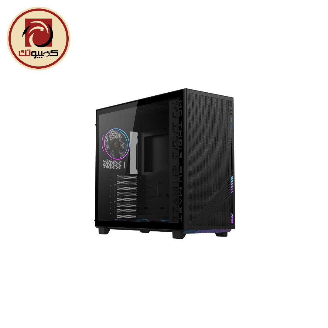إكسسوار GIGABYTE AORUS C400 GLASS Mid Tower Gaming Case with 4 ARGB PWM Fans & Tempered Glass – GB-AC400G