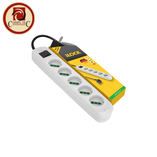 كابل iLOCK Power Strip: 5 Outlets (Without Earthing), Basic, 1.5m Cable – Safe & Compact Power