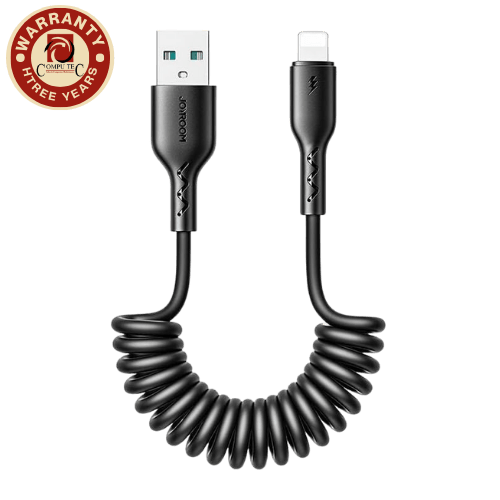 كابل JOYROOM SA38-AL3 3A USB to 8 Pin Coiled Fast Charging Data Cable (1.5m – Black)