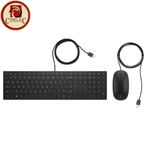 ماوس HP Pavilion Wired 400 – Keyboard and Mouse Combo, USB, Full-Size, Ergonomic