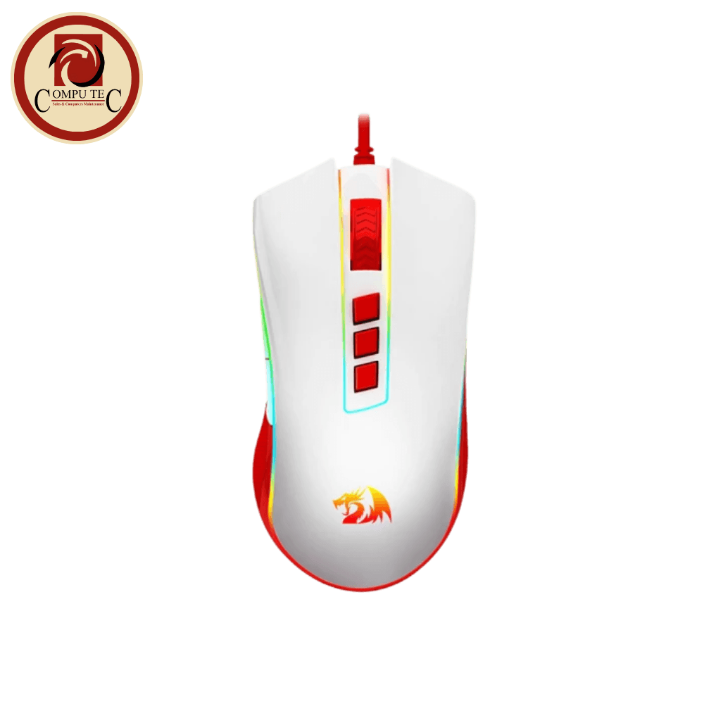 ماوس Redragon M711 Cobra Gaming Mouse White – RGB, 12400 DPI, Programmable Buttons