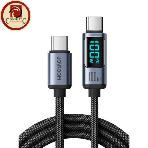 كابل JOYROOM S-CC100A16 100W USB-C to USB-C Cable with Digital Display – 1.2m (Black)