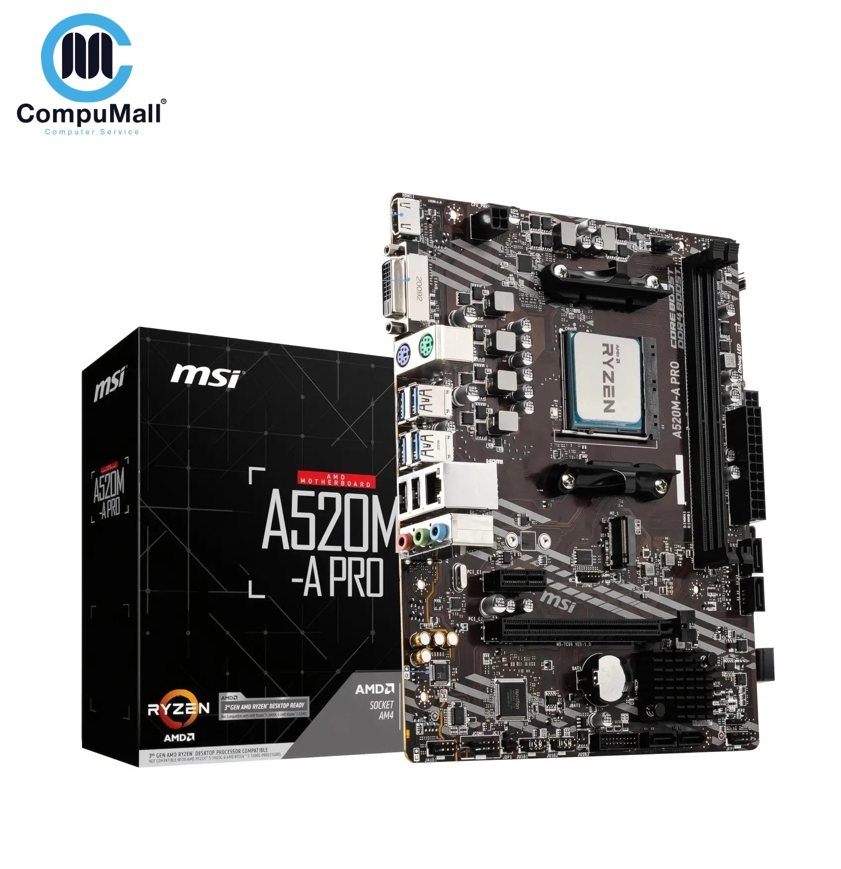 مذربورد MOTHERBOARD MSI A520M-A PRO+CPU AMD RYZEN 5 3600