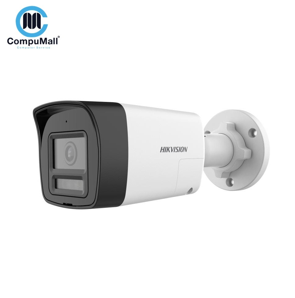 إكسسوار Hikvision Fixed Outdoor Security Camera, 2MP, 3.6mm Lens, Microphone and Speaker, Waterproof and Dustproof, White, DS-2CE16D0T-LPTS