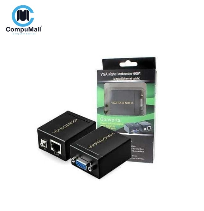 كارت شاشة VGA Signal Extender 60M Single Ethernet Cable TX RX Converter