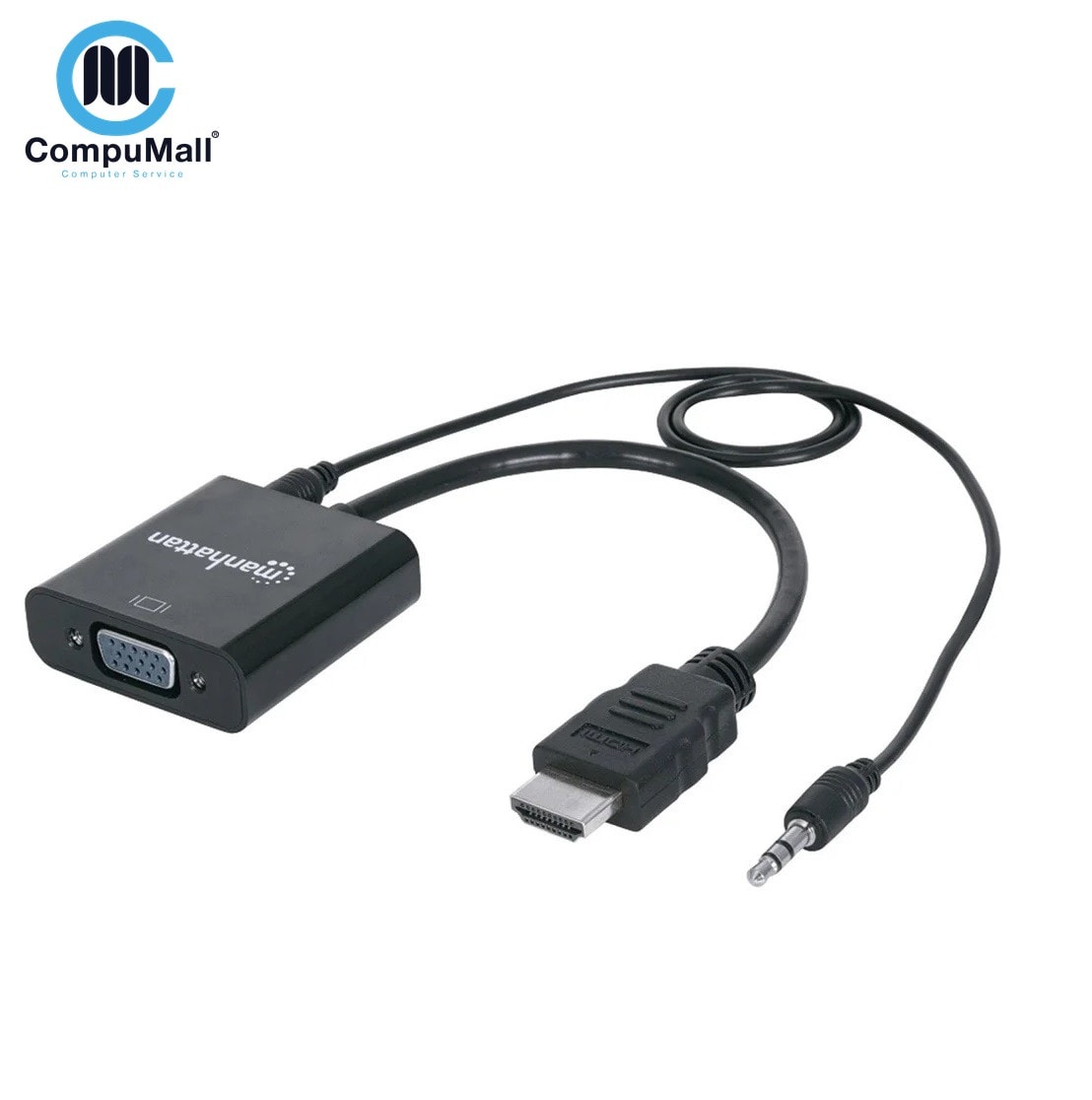 سماعة Manhattan HDMI to VGA Converter with Audio, Black