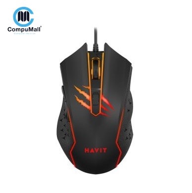 ماوس HAVIT GAMENOTE MS1027 Rainbow LED Gaming Mouse – 6 Buttons, 2400 dpi,RGB Lighting Wired Gaming Mouse with 4-Level Adjustable DPI
