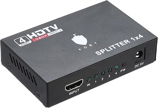 جهاز شبكة Mini 4 Port 1×4 HDMI Splitter Converter Support 3D HD 1.3 up to 1080P 1 Input 4 Output Amplifier and Adapter