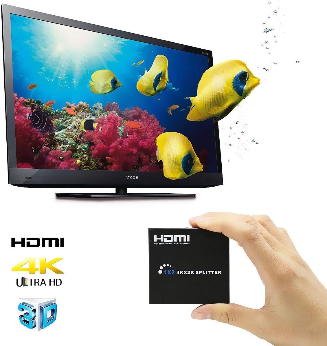 جهاز شبكة Hdmi splitter 1*2