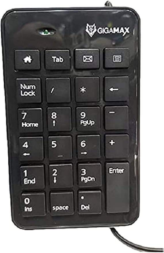 كيبورد Gigamax Wired Usb Number Pad Numerical Keyboard (23 Keys, Black)