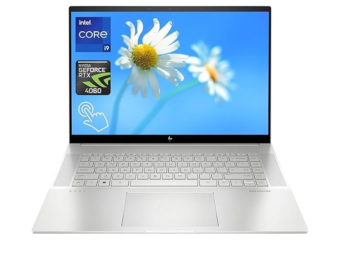 لابتوب HP Envy 16 Laptop – 13th Intel Core i9-13900H, 32GB DDR5 RAM, 1TB SSD, NVIDIA GeForce RTX 4060 8GB GDDR6 Graphics, 16″ WQXGA (2560×1600) Multi Touch 120Hz 400 nits 100% sRGB, Windows 11