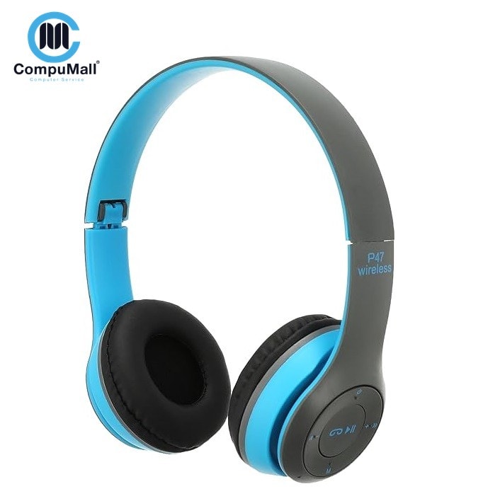 سماعة هيدست Wireless bluetooth headset p47-blue, Wired