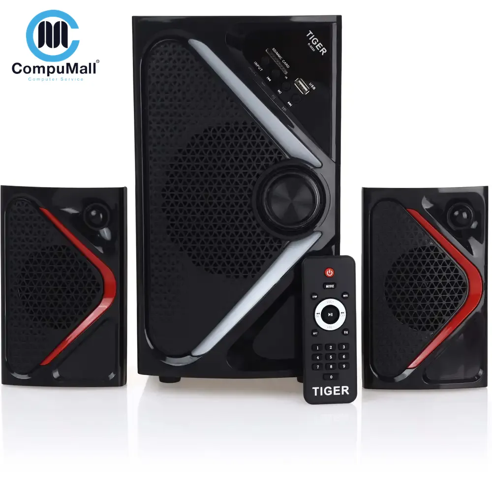 إكسسوار Tiger R-5020 Subwoofer Speaker Set, 3 Pieces, 37.6×20.3×44.2 cm – Black