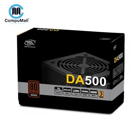 باور سبلاي DEEPCOOL DA500N 80 Plus Bronze Certified 500W Power Supply, ATX12V, 120mm PWM Silent Fan